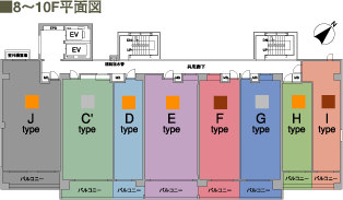 8～10F平面図