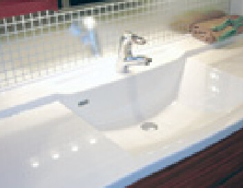 人工大理石一体型フラットスクエアボウル