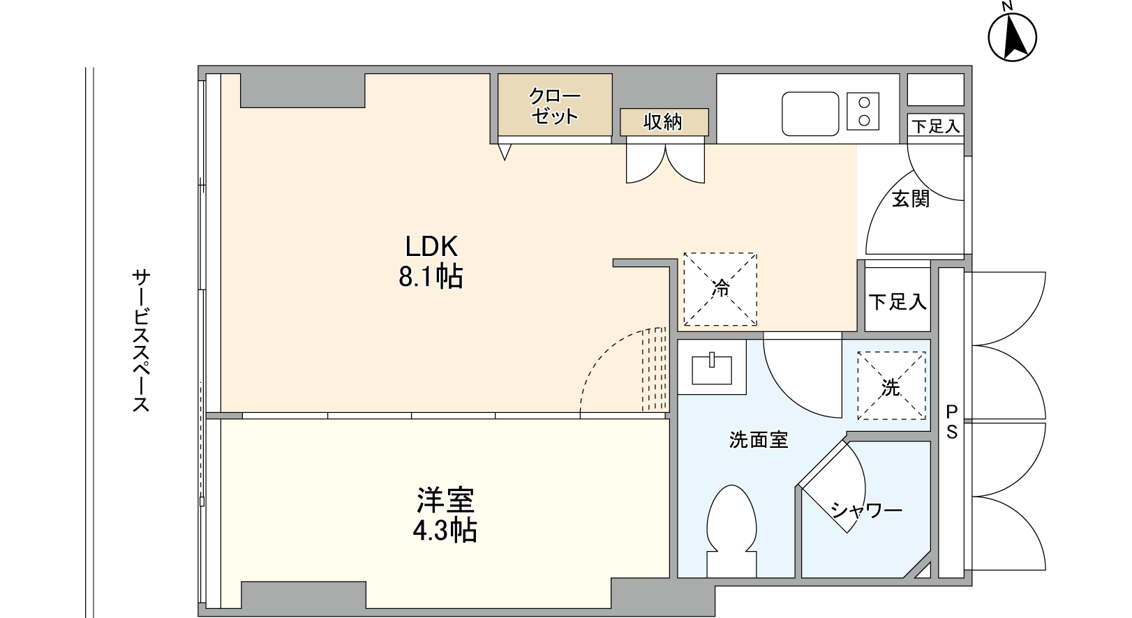 D1タイプ 間取り図