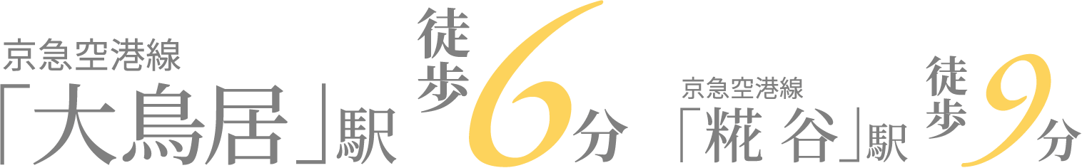「大鳥居」駅 徒歩5分 「糀 谷」駅 徒歩8分