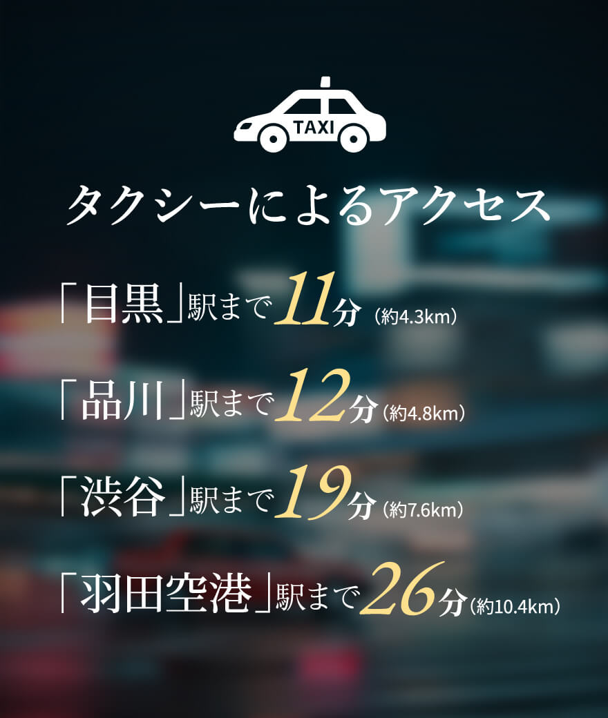 タクシーによるアクセス