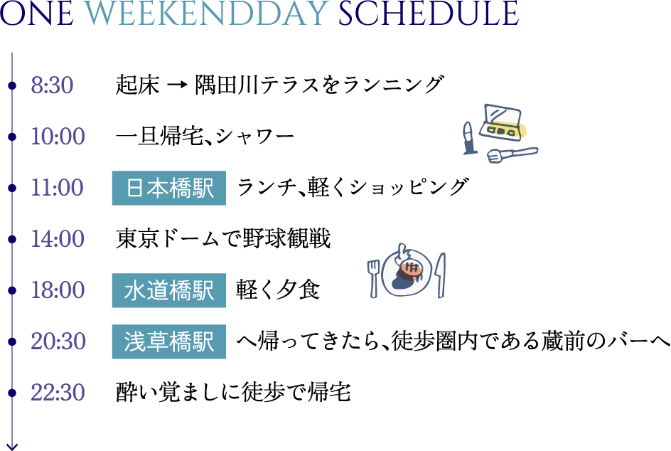 ONE WEEKENDDAY SCHEDULE